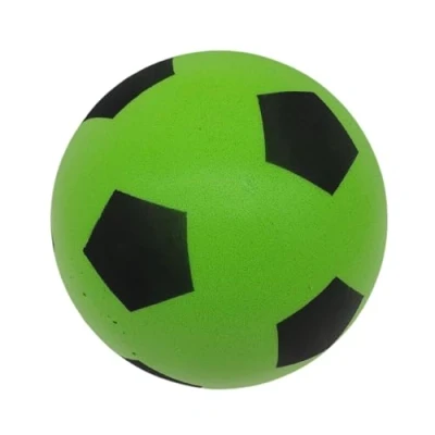 Afbeelding van alldoro 63104 schuimbal, 20 cm, 153 g, groen, in voetbaldesign voor kinderen vanaf 18 maanden, binnen en buiten