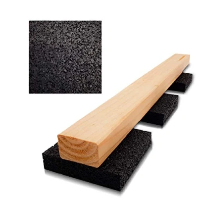 Afbeelding van My Plast Terraspads waterbestendige rubberen matten voor terrashout, belastbare bouwbeschermingsmat, 90 x 20 mm, 100 stuks