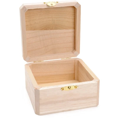 Afbeelding van Houten kistje vierkant 10,5cm x 6cm paulownia