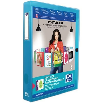 Afbeelding van Oxford Kunststof verzamelbox polyvision, A4, 4 cm breed, blauw, 8 pack