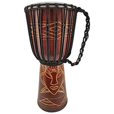 Afbeelding van 20cm Djembe Bongo trommel voor kleine kinderen handgemaakt Afrika houtsnijwerk (kleine 2 3 jaar)