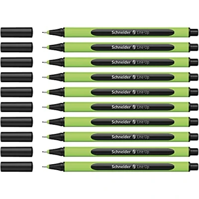 Afbeelding van Schneider Line Up Fineliner (lijndikte 0,4 mm, van biobased kunststof, bekroond met de blauwe engel) 10 stuks, saffierzwart