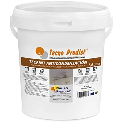 Afbeelding van Tecno Prodist door TECPINT ANTICONDENSACIÓN (7,5 liter) Anticondens verf op waterbasis voor binnen en buiten Muren plafonds grote dekking Eenvoudig aan te brengen (WIT)
