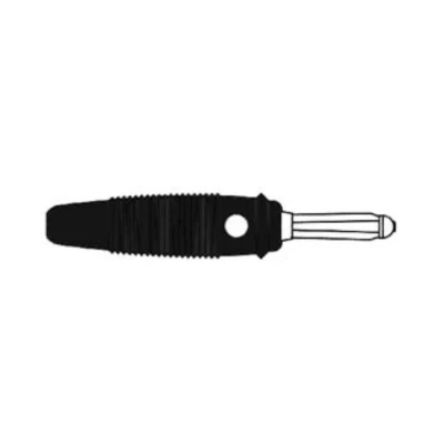Afbeelding van HQ BANAANSTEKKER 4mm MET DWARGAT EN SOLDEERAANSLUITING / ZWART (BULA 30K) (HM1400B)