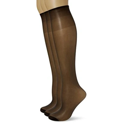 Afbeelding van DIM 2P Sublim Voile Mi Bas Knee high Zwart One Size Dames