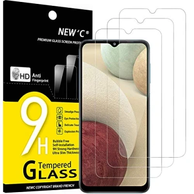 Afbeelding van NEW&#039;C 3 Stuks, Screen Protector voor Samsung Galaxy A12, A02s, Gehard Glass Schermbeschermer Film 0.33 mm ultra transparant, resistent