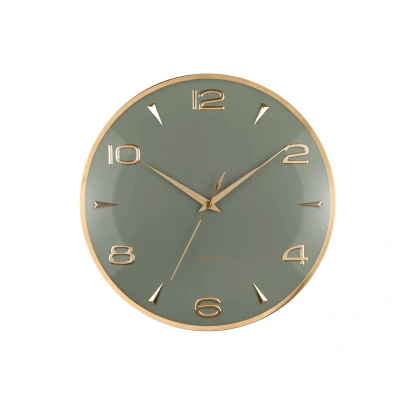 Afbeelding van Karlsson Wandklok Sienna Glow Groen 40.6x5x40.6cm Scandinavisch