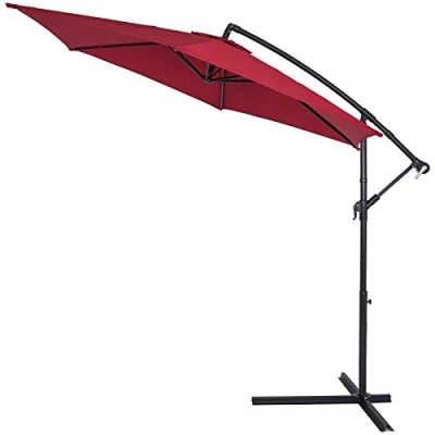 Afbeelding van Kingsleeve Zweefparasol Kantelbaar Slinger Ø300cm UV 50+ Rood
