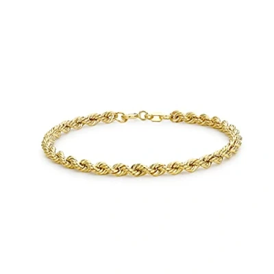 Afbeelding van Carissima Gold dames 9k (375) geelgoud Hollow Rope kettingarmband, 19 cm/4 mm, 9 EU, geen steen