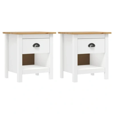 Afbeelding van Nachtkastjes 2 st Hill Range 46x35x49,5 cm massief grenenhout