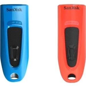 Afbeelding van SanDisk Ultra 32 GB USB Flash Drive 3.0 Up to 130 MB/s Read Twin Pack, Red/Blue