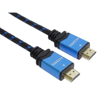Afbeelding van PremiumCord 4K High Speed HDMI 2.0B kabel, 2 m M/M, 18 Gbps met ethernet, compatibel video @60Hz UHD 2160p, 3D vergulde aansluitingen, katoenen ommanteling,