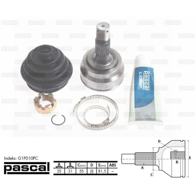 Afbeelding van Homokineet reparatie set, aandrijfas PASCAL G1P010PC