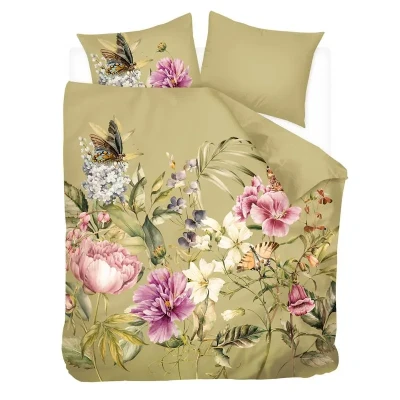 Afbeelding van Snoozing Flowering Dekbedovertrek Lits jumeaux 240x200/220 cm Groen