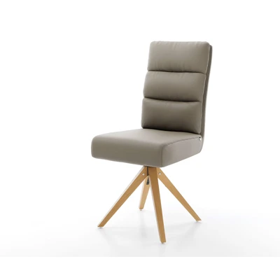 Afbeelding van Draaistoel Pela Flex houten frame hoekig echt leer mud 180 pocketveer kern