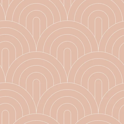 Afbeelding van Leen Bakker ESTAhome Behang Art Deco Motief Perzik Roze 0.53 X 10.05 M Oranje Vlies