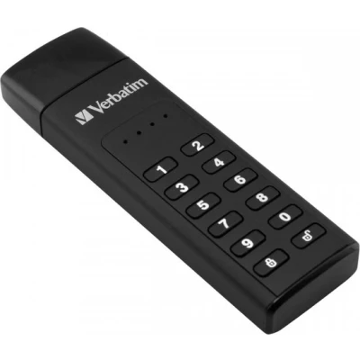 Afbeelding van Verbatim USB 3.2 Stick 64GB, Veilig, Toetsenbord, AES 256 Bit Type A, 160MB/s, (W) 140MB/s, Retail