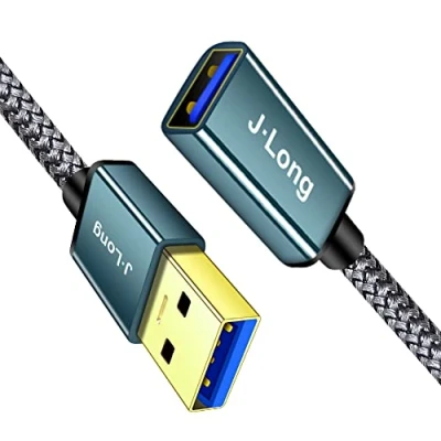 Afbeelding van USB 3.0 verlengkabel 5 Gbps hoge snelheid gegevensoverdracht type A mannelijk naar vrouwelijk verlengkabel, verlengsnoer compatibel met schicht toer, harde schijf, kaartlezer, scanner, toetsenbord (4m)