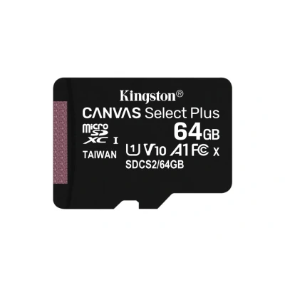 Afbeelding van Kingston 64GB microSDHC Canvas Select Plus 100R A1 C10 Single Pack zonder Adapter