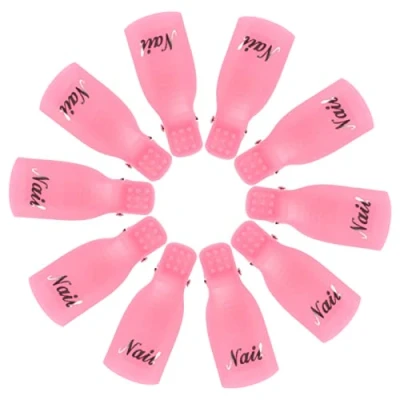 Afbeelding van Hanyousheng clips voor verwijderen van kunstnagels: set 10 stuks acrylnagels, het kunstnagels teen en vinger, UV gellak, rozenrood