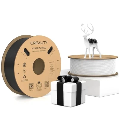 Afbeelding van Creality Hyper PETG filament 1,75 mm, 2 kg spoel, 3D printerfilament, maatnauwkeurigheid +/ 0,03 printmateriaal voor de meeste printers, zwart + wit