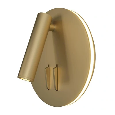 Afbeelding van Maytoni LED wandlamp iOS 176, goudkleurig, rond, aluminium