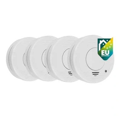 Afbeelding van Rookmelders 4 st 10x10x3,5 cm wit