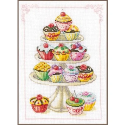 Afbeelding van Cupcakes borduren (pakket)