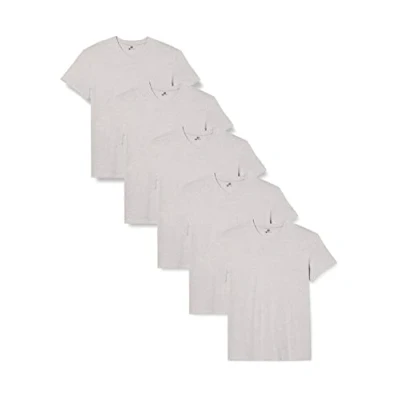 Afbeelding van Lower East Heren T shirt met V hals, gemaakt van 100% katoen, Grijs, set 5, M