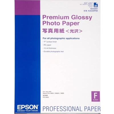 Afbeelding van Epson S042091 Premium glossy photo paper 255 gram A2 Fotopapier (25 vellen)