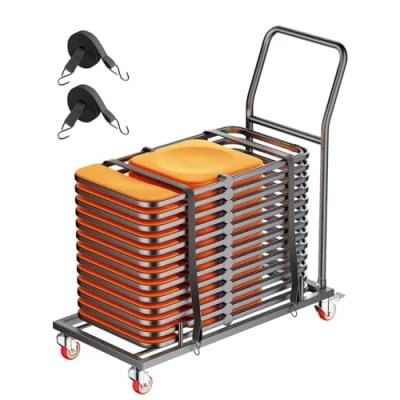 Afbeelding van VEVOR Opvouwbare Stoel Stand Trolley 25 Stoelen 136kg L Vorm 1080x508x1090mm