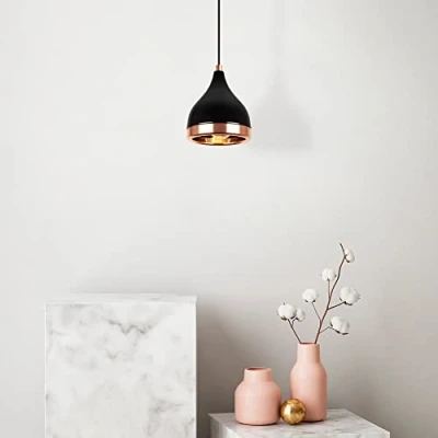 Afbeelding van Opviq Hanglamp Yildo 7000 1 lamp Ø15cm zwart/koper