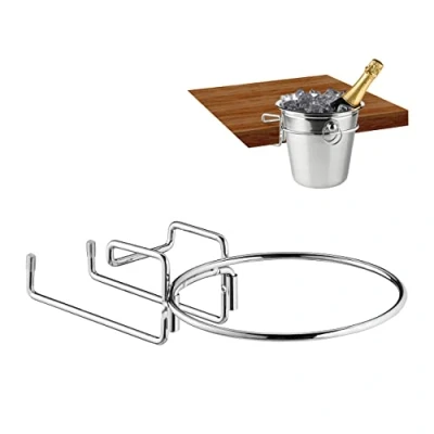 Afbeelding van Relaxdays wijnkoeler houder ijsemmer tafelbeugel metaal champagnekoeler frame zilver