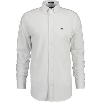 Afbeelding van Gant heren Regular fit polo met logoborduring in de kleur Wit, maat: S