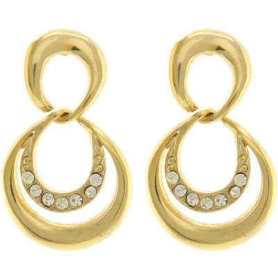 Afbeelding van Behave Dames oorbellen hangers goud kleur 3 cm