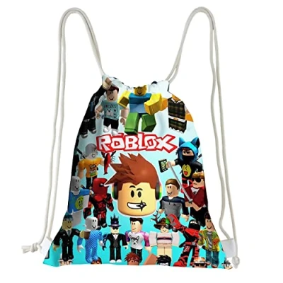 Afbeelding van MAJEQZGY Spel gymtas met trekkoord, grote sportrugzak, string bag, trekkoord voor dames en heren, reizen, strand, schooltas kinderen, jongens, meisjes, Blauwe glimlach, 40 x 33 cm / 15,8 13