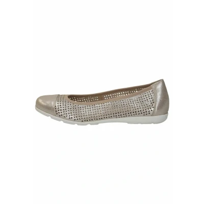 Afbeelding van Caprice Ballerina&#039;s, Dames, Maat: 37, Taupe metallic Leer