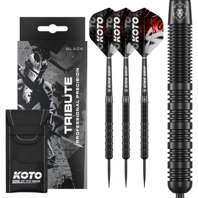 Afbeelding van KOTO Tribute Darts 18 Gram, Zwart, Set Incl. 3 Barrels, Flights + Shafts &amp; Dartwallet