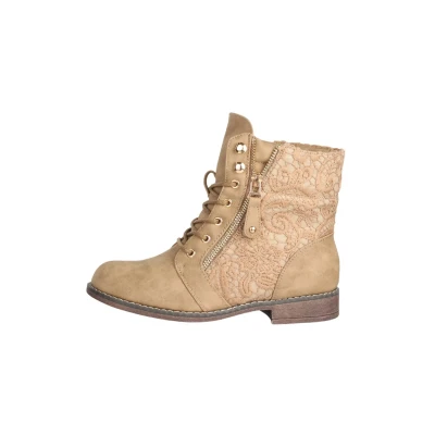 Afbeelding van Elara Herbst Veterboots, Dames, Maat: 41, Khaki Kunststof
