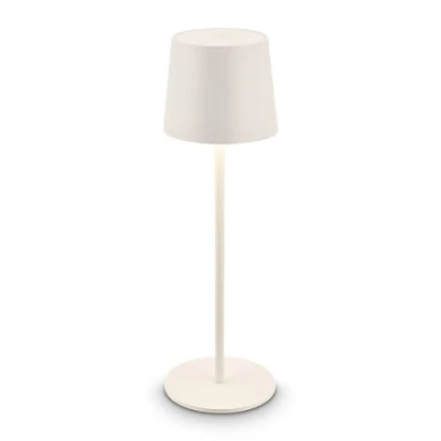 Afbeelding van BRILONER LED tafellamp draadloos IP44 met touch, dimbaar, oplaadbare batterij &amp; lichtbron verwisselbaar, bedlamp, leeslamp, lamp, campinglamp, tafellamp, outdoor, 11x33 cm, antiek wit