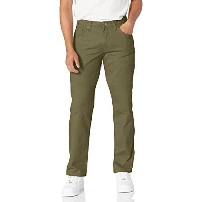 Afbeelding van Amazon Essentials Straight fit 5 pocket Stretch Twill Pant Casual, Olijf, 31W x 30L