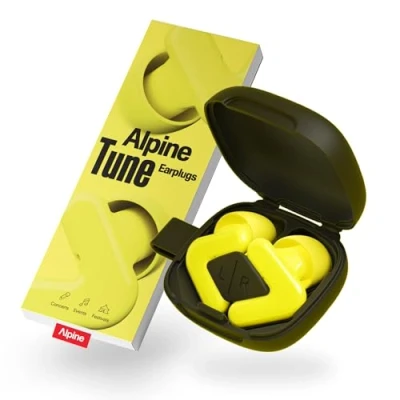 Afbeelding van Alpine Tune Festivaloordoppen, Muziekoordoppen met Geluidsdemping, Hifi Geluidskwaliteit, 19dB Gehoorbescherming Helder Geluid, 4 Maten Oordopjes, Voor Festivals, Feesten, Raves &amp; Clubs, Geel