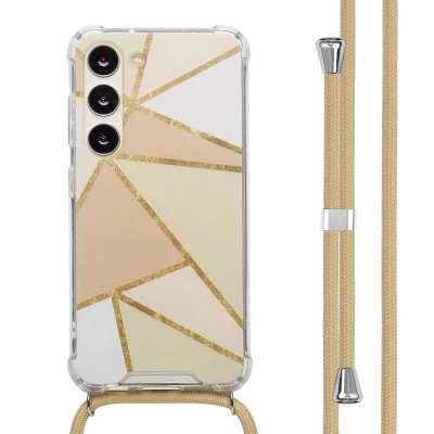 Afbeelding van imoshion Hoesje Geschikt voor Samsung Galaxy S23 Design met Koord Beige Graphic