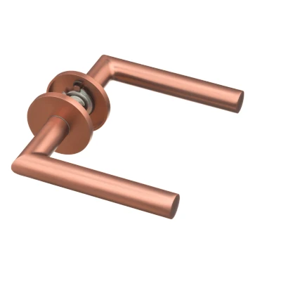 Afbeelding van Ostiumhome® Deurbeslag Deurklink Mat koper Rond rozet 145 mm Bolzano