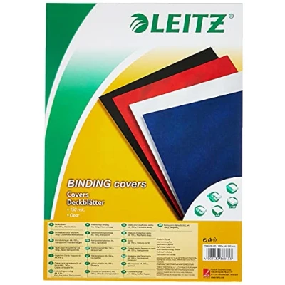 Afbeelding van Leitz 73860003 voorblad transparante folie, A4, 100 stuks, glashelder