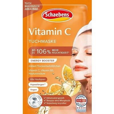 Afbeelding van Schaebens Gezichtsmasker Tissuemask vitamine C, 3 stuks