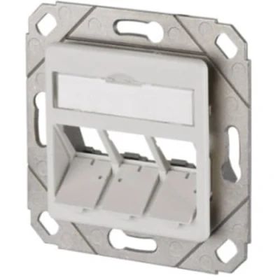Afbeelding van Metz Connect 130B20D31102KE Netwerkcontactdoos inbouw met centrale plaat 3 poorten zuiver wit (RAL 9010)