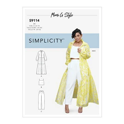 Afbeelding van Simplicity SS9114H5 S9114 damesjurk, bovendeel en broek, verschillend, H5 (6 8 10 12 14)