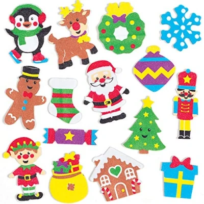 Afbeelding van Baker Ross Schuimrubberen stickers voor Kerstmis (120 stuks), feestelijke knutselen het hele gezin, AT302, gesorteerd