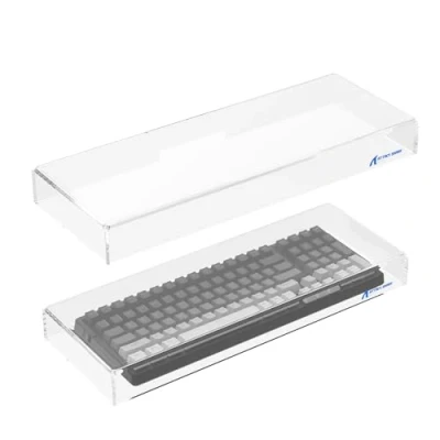 Afbeelding van ATTACK SHARK toetsenbordstofkap van volledig formaat, helder acryl toetsenbord stofdichte hoes voor mechanisch met 104 toetsen, 17,4 * 6,5 1,9 inch, compatibel Logitech MK270 wit